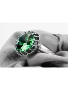 Vintage style Ring Emerald Sterling silver 925 vrc035s